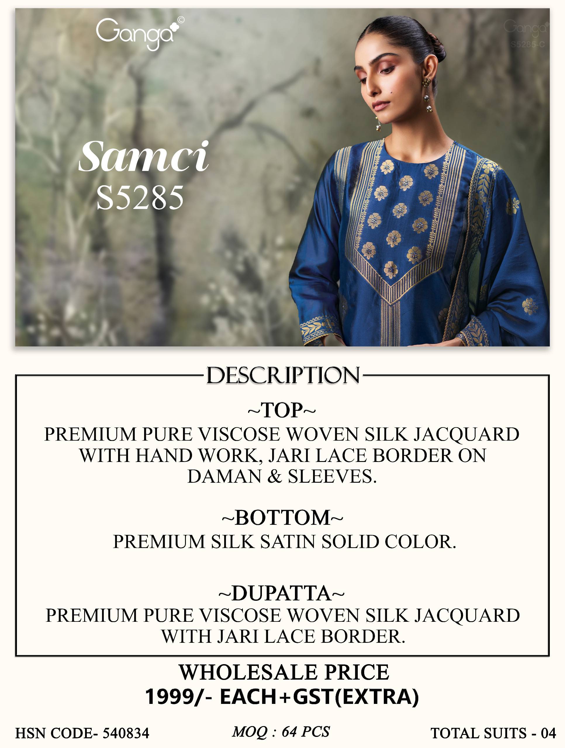 SAMCI 5285 SERIES BY GANGA FASHION Beautiful Colourful PURE VISCOSE Dresses At Wholesale Price